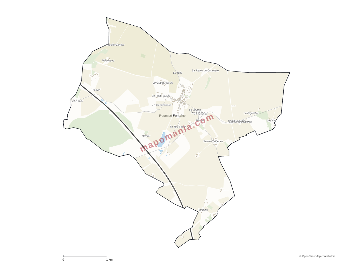 Carte de Rouessé-Fontaine à personnaliser