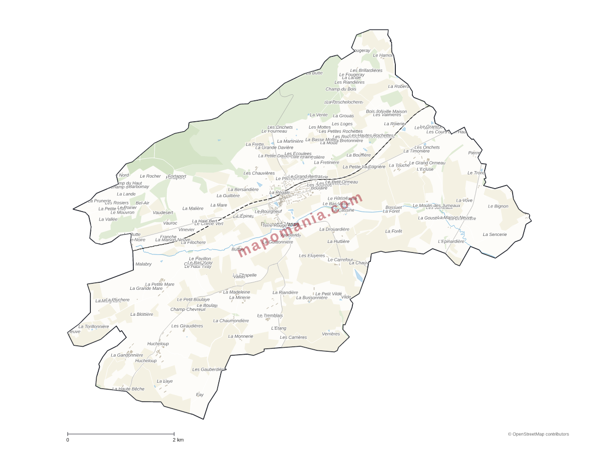 Carte de Rouessé-Vassé à personnaliser