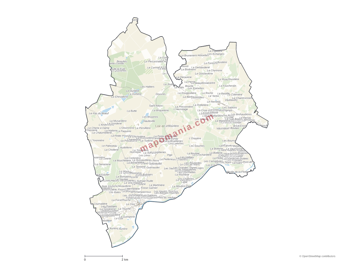 Carte de Loir en Vallée à personnaliser