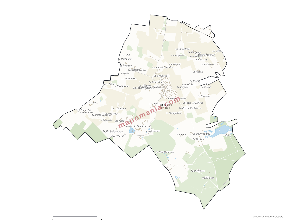 Carte de Saint-Biez-en-Belin à personnaliser