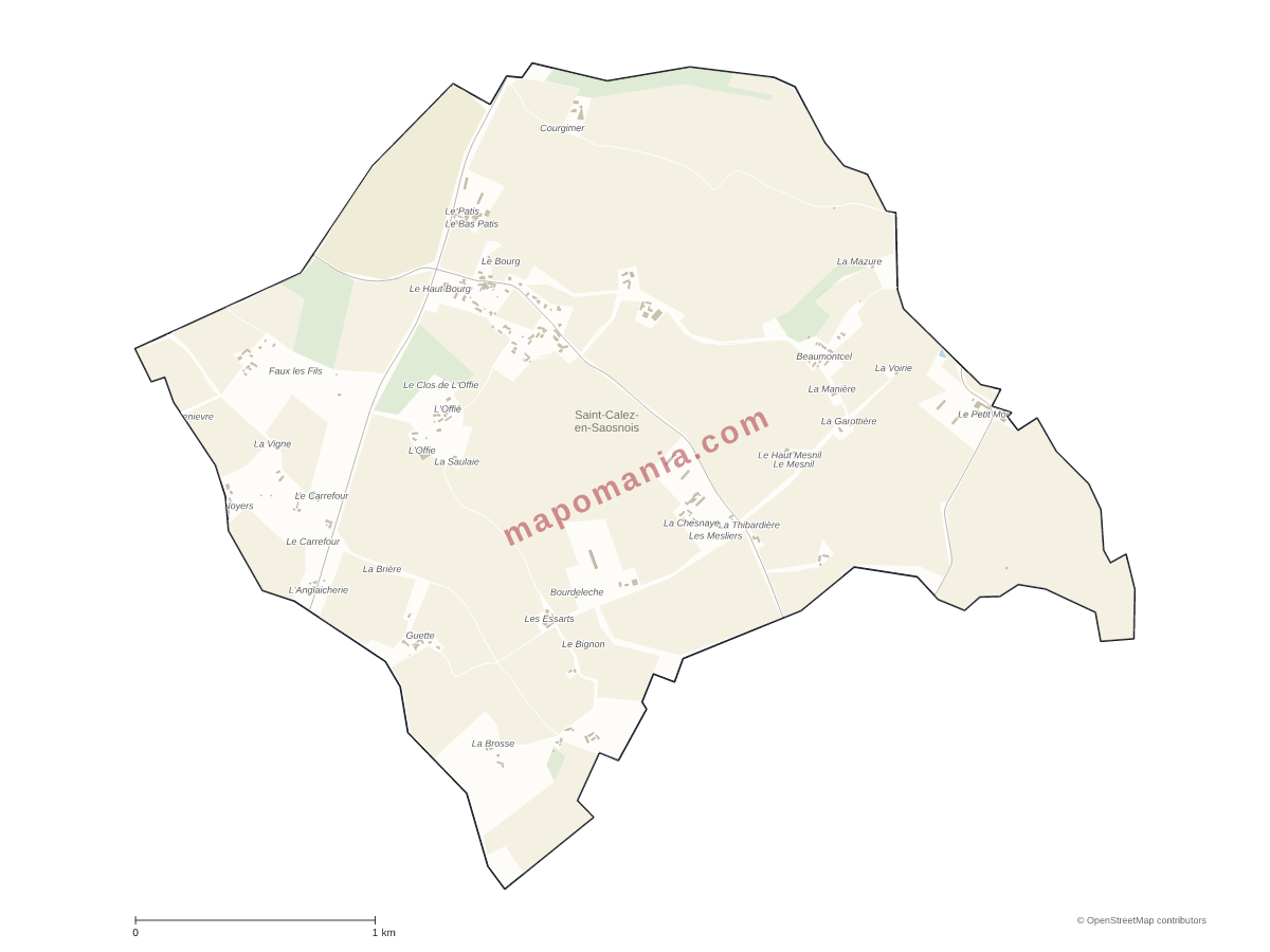Carte de Saint-Calez-en-Saosnois à personnaliser
