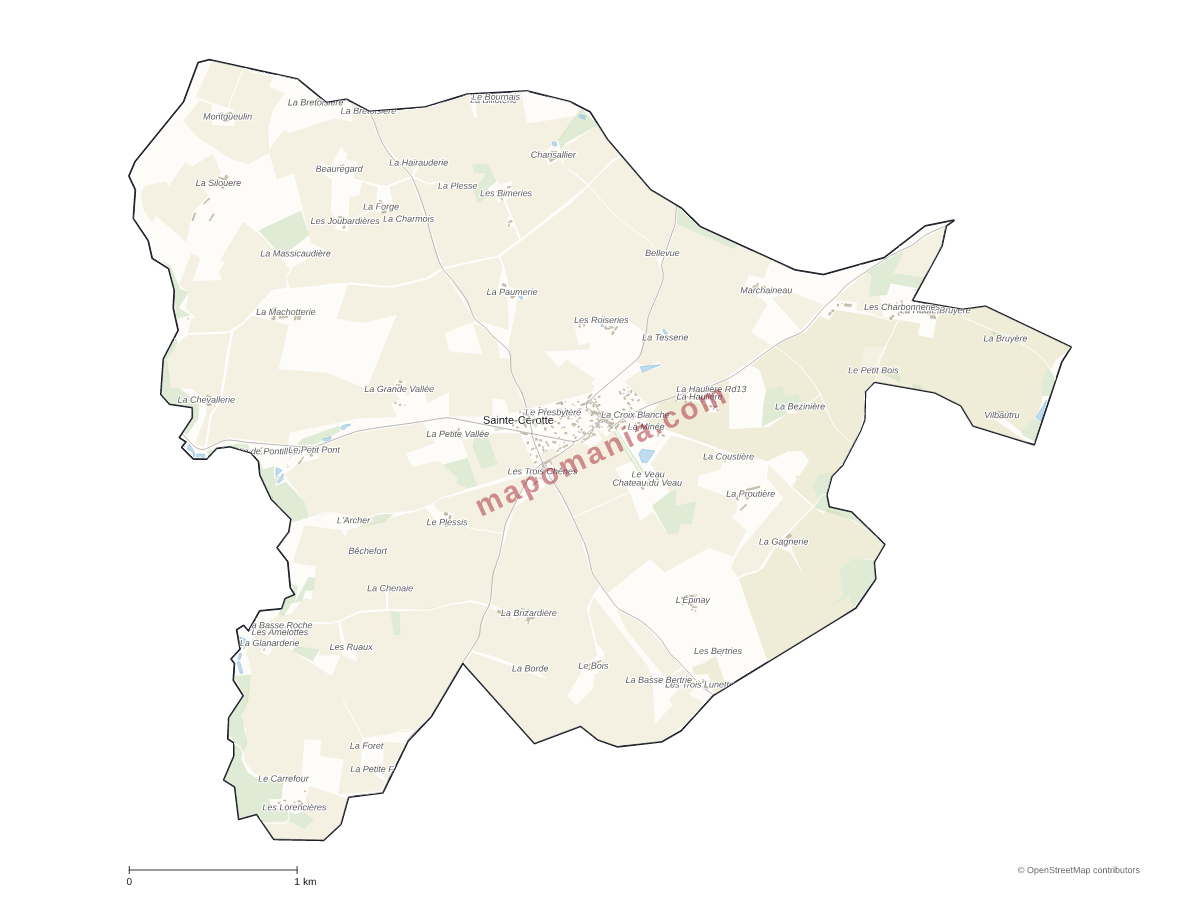 Carte de Sainte-Cérotte à personnaliser