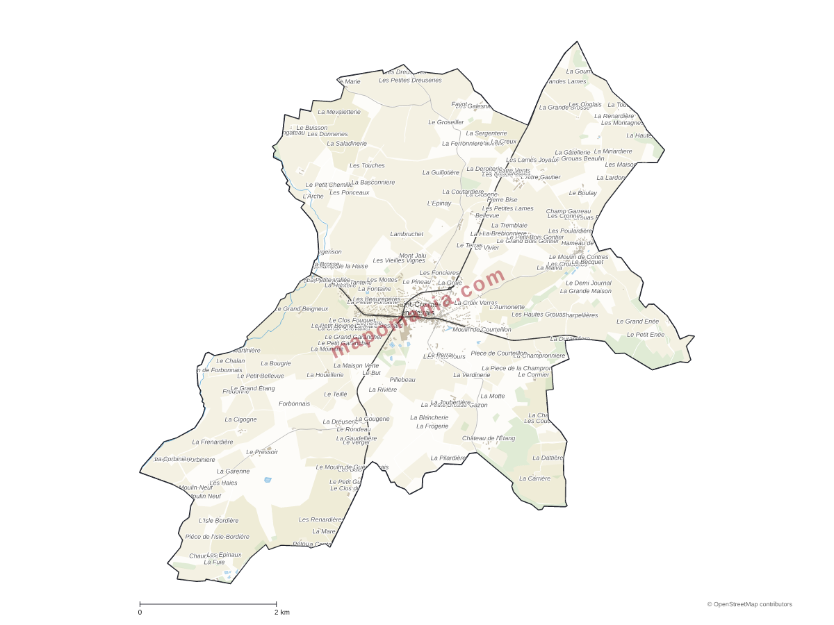 Carte de Saint-Cosme-en-Vairais à personnaliser