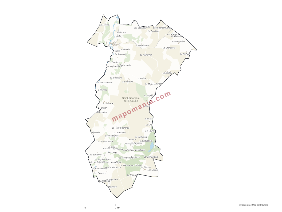 Carte de Saint-Georges-de-la-Couée à personnaliser