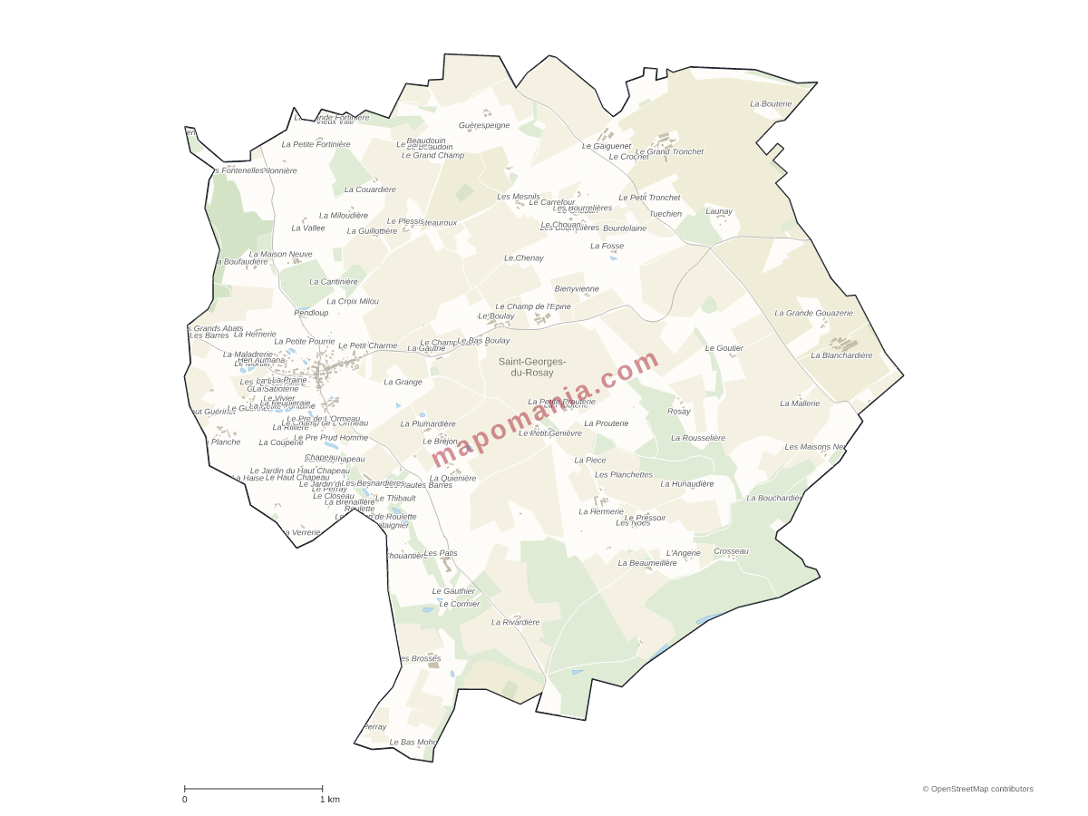 Carte de Saint-Georges-du-Rosay à personnaliser