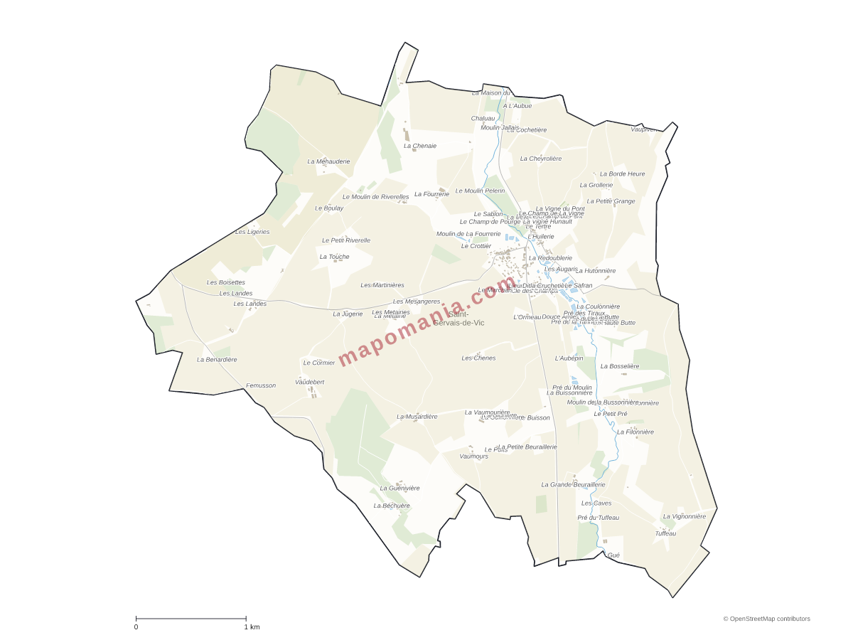Carte de Saint-Gervais-de-Vic à personnaliser