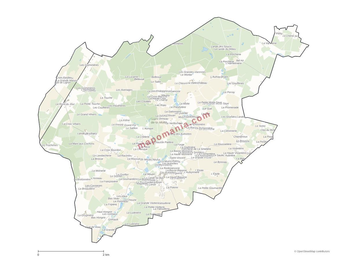 Carte de Saint-Jean-de-la-Motte à personnaliser