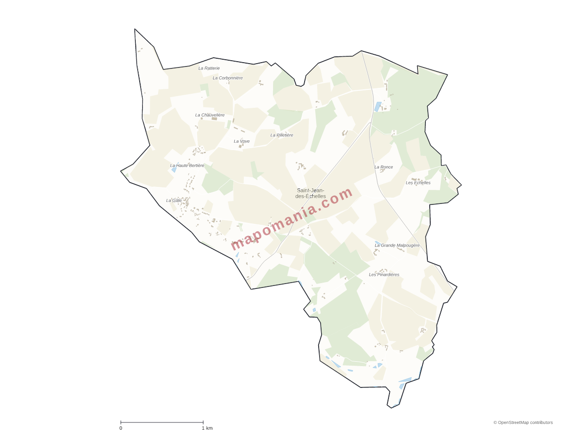 Carte de Saint-Jean-des-Échelles à personnaliser
