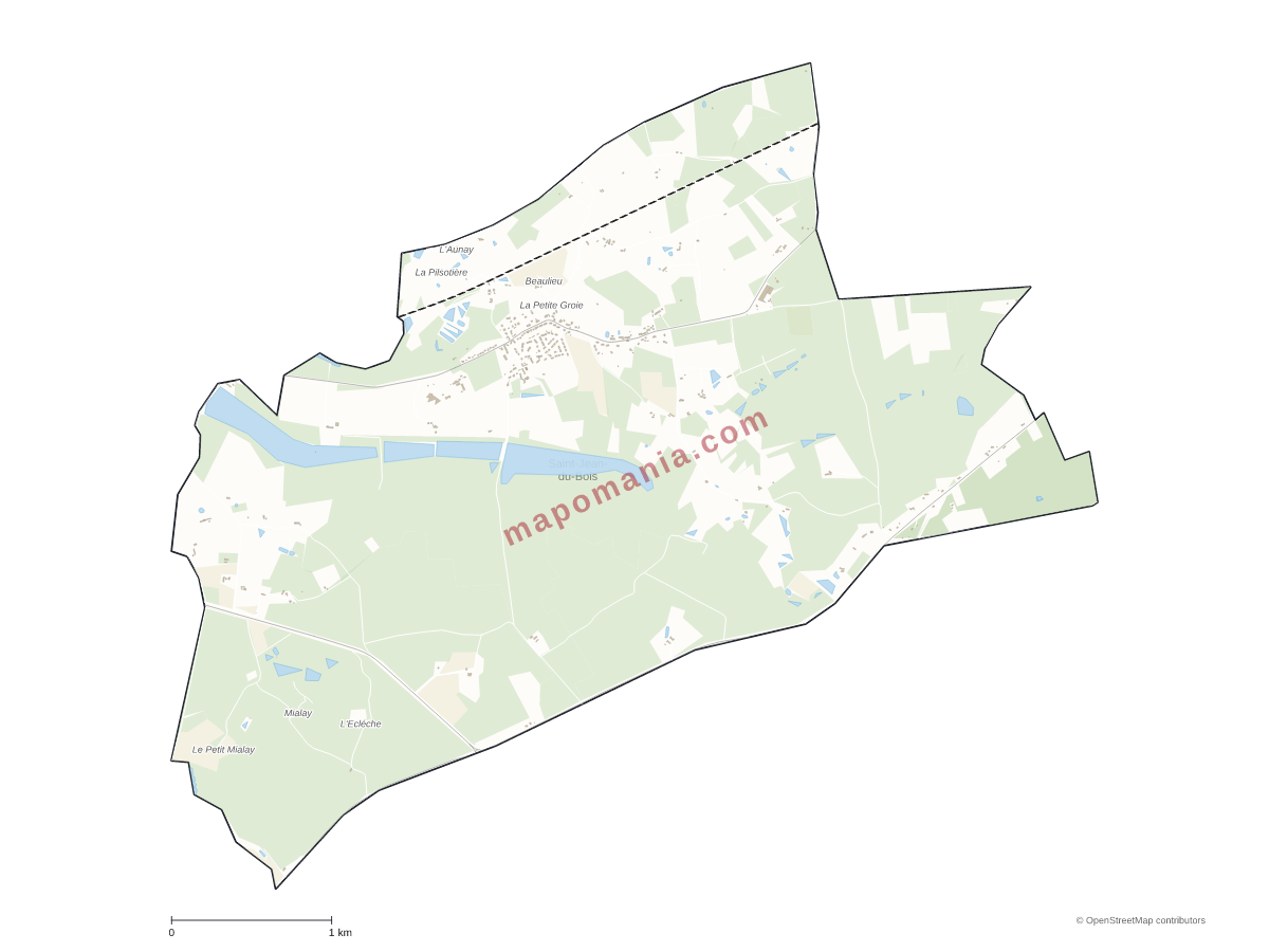 Carte de Saint-Jean-du-Bois à personnaliser