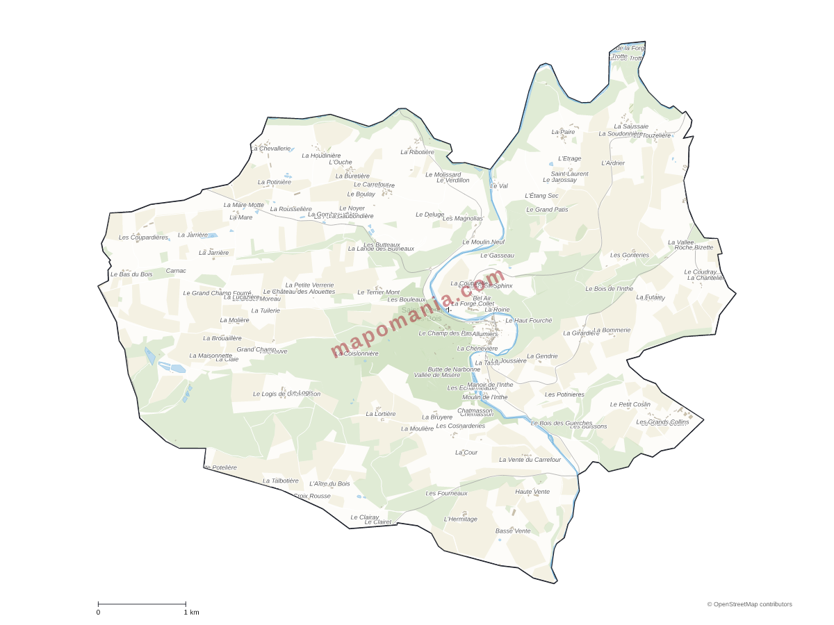 Carte de Saint-Léonard-des-Bois à personnaliser