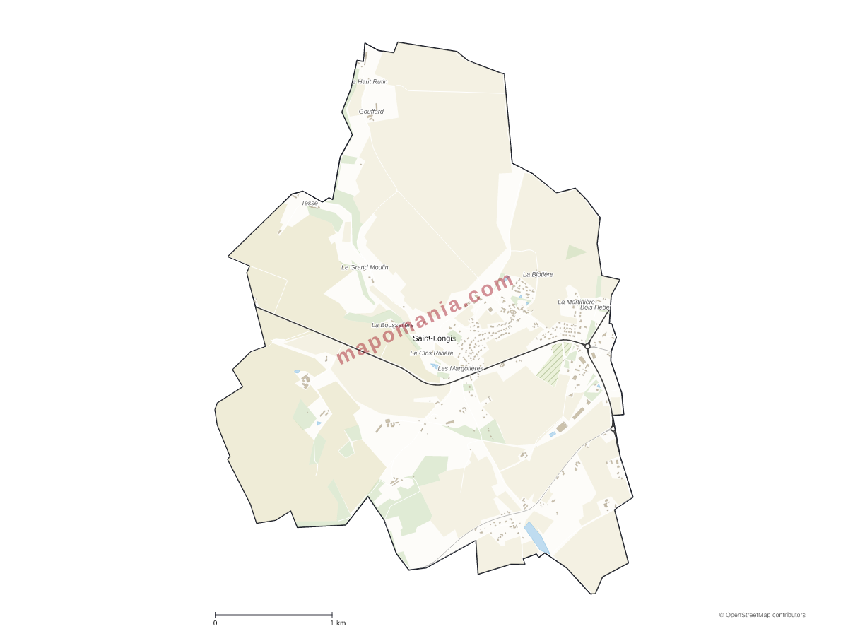 Carte de Saint-Longis à personnaliser