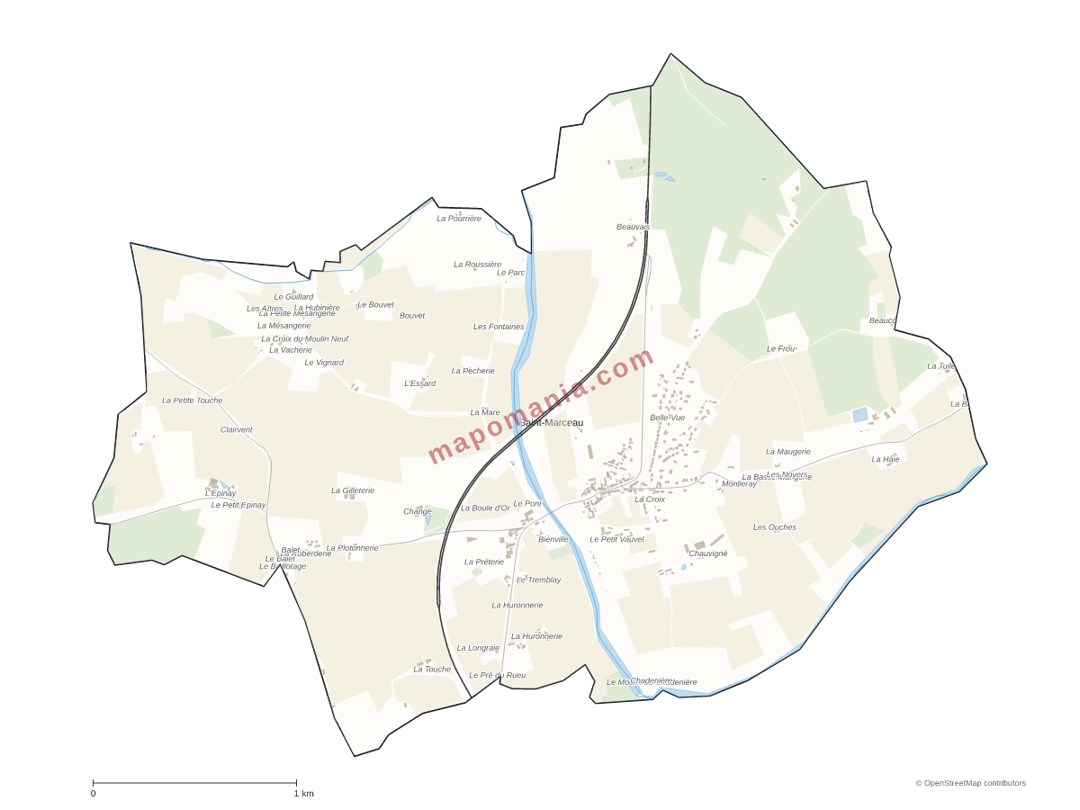 Carte de Saint-Marceau à personnaliser
