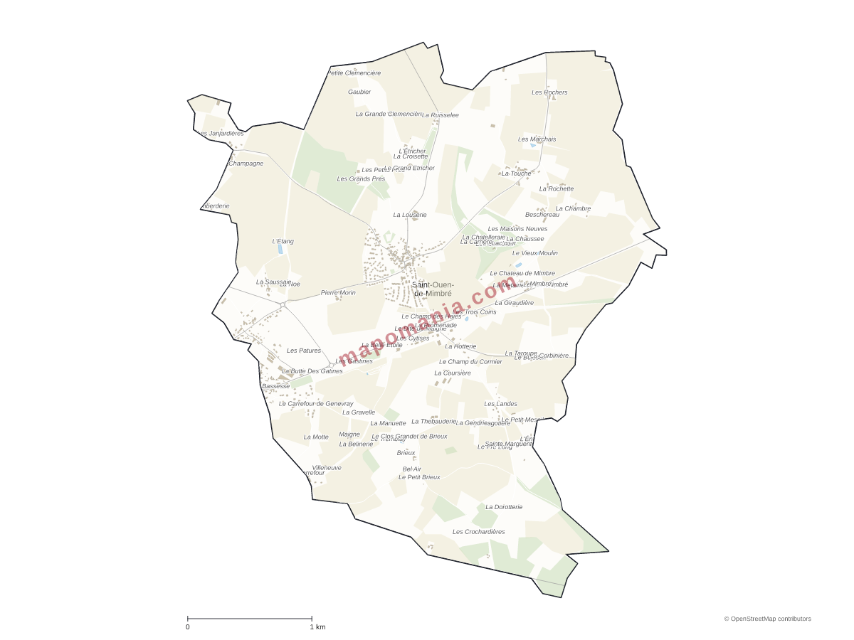 Carte de Saint-Ouen-de-Mimbré à personnaliser