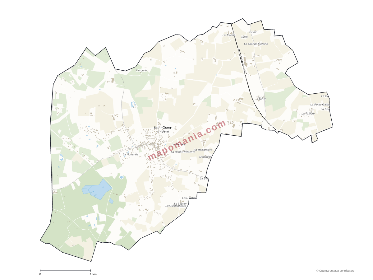 Carte de Saint-Ouen-en-Belin à personnaliser