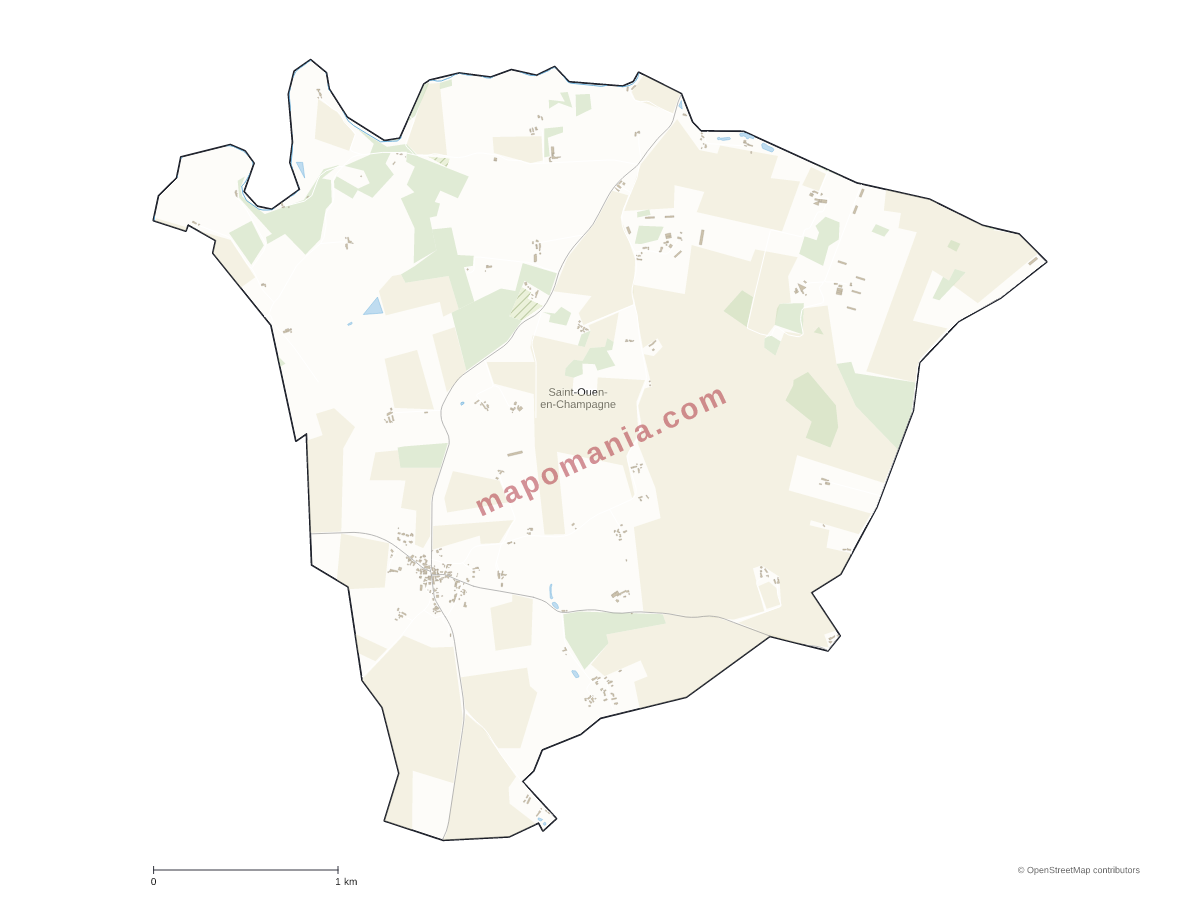 Carte de Saint-Ouen-en-Champagne à personnaliser