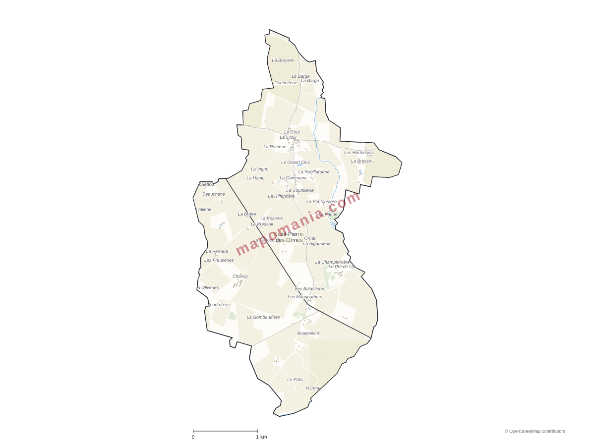 Carte de Saint-Pierre-des-Ormes à personnaliser