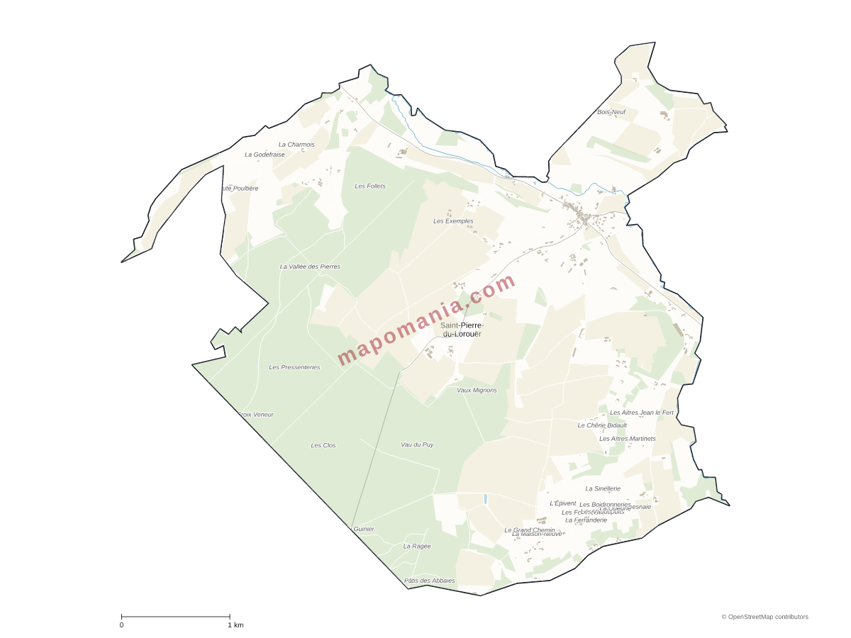 Carte de Saint-Pierre-du-Lorouër à personnaliser