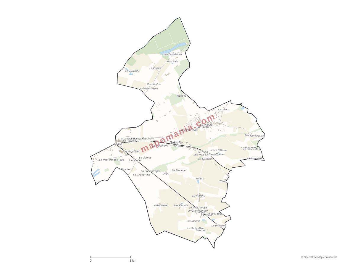 Carte de Saint-Rémy-de-Sillé à personnaliser