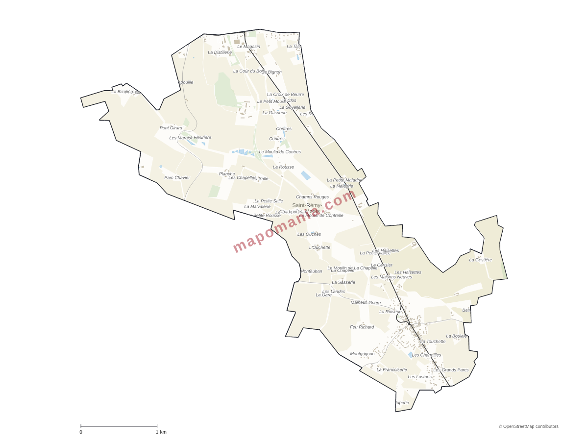Carte de Saint-Rémy-des-Monts à personnaliser