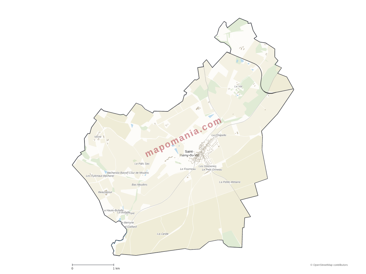 Carte de Saint-Rémy-du-Val à personnaliser