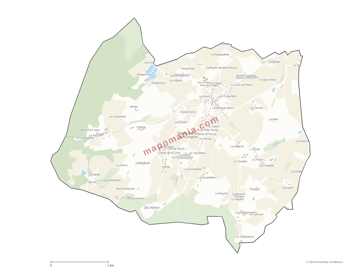 Carte de Sainte-Sabine-sur-Longève à personnaliser