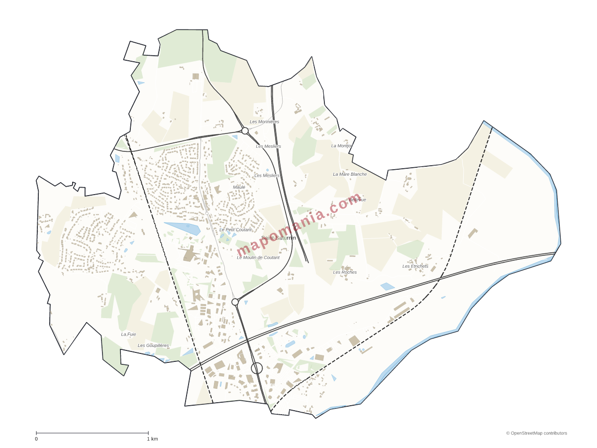 Carte de Saint-Saturnin à personnaliser