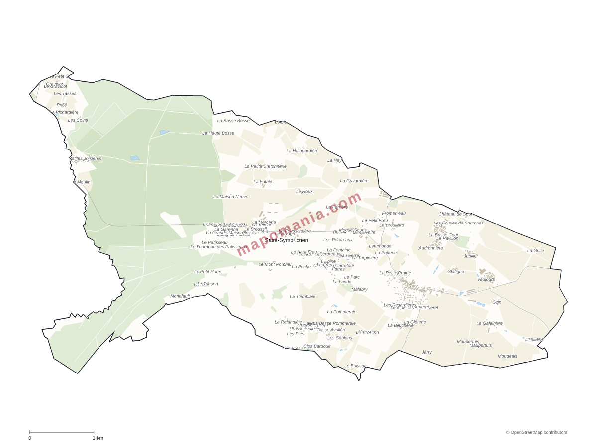Carte de Saint-Symphorien à personnaliser