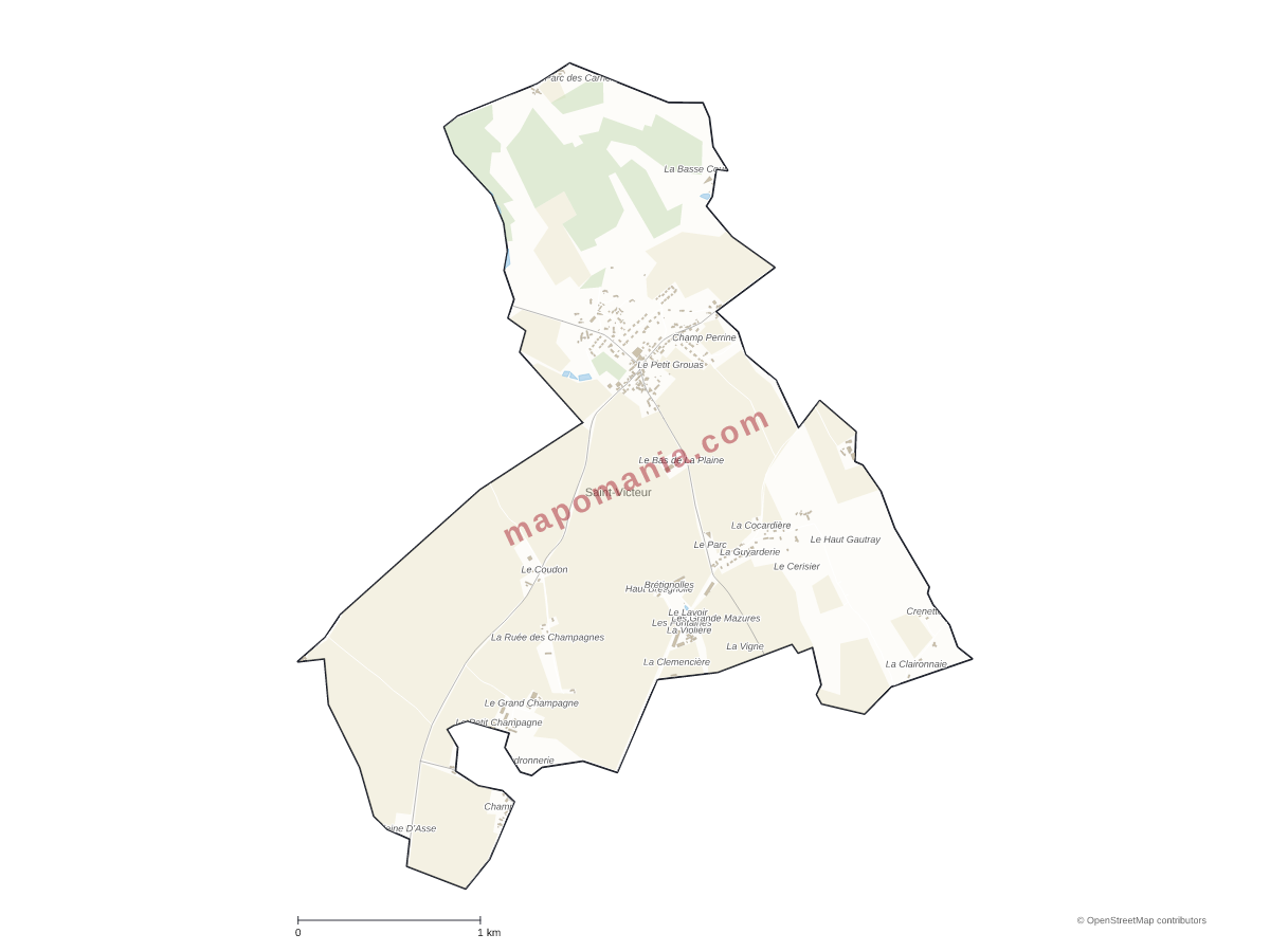 Carte de Saint-Victeur à personnaliser
