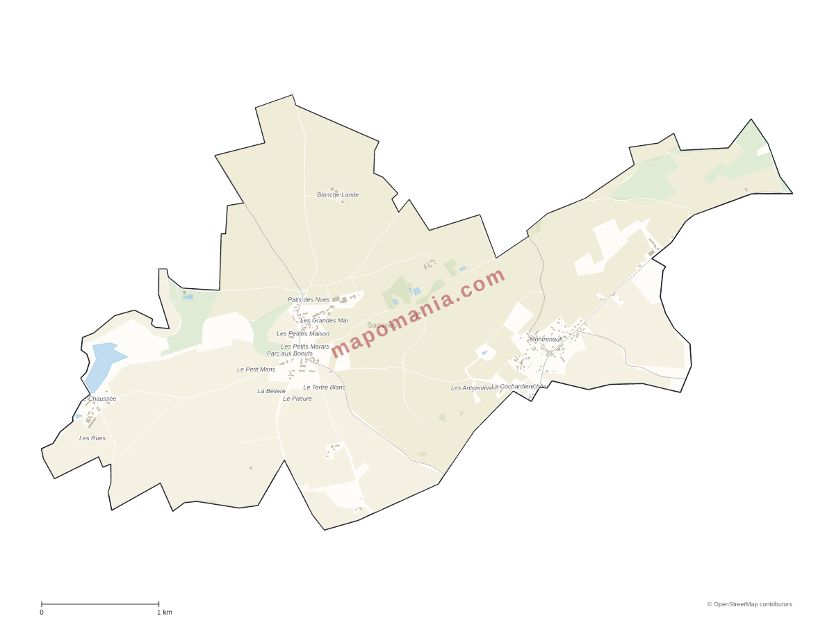 Carte de Saosnes à personnaliser