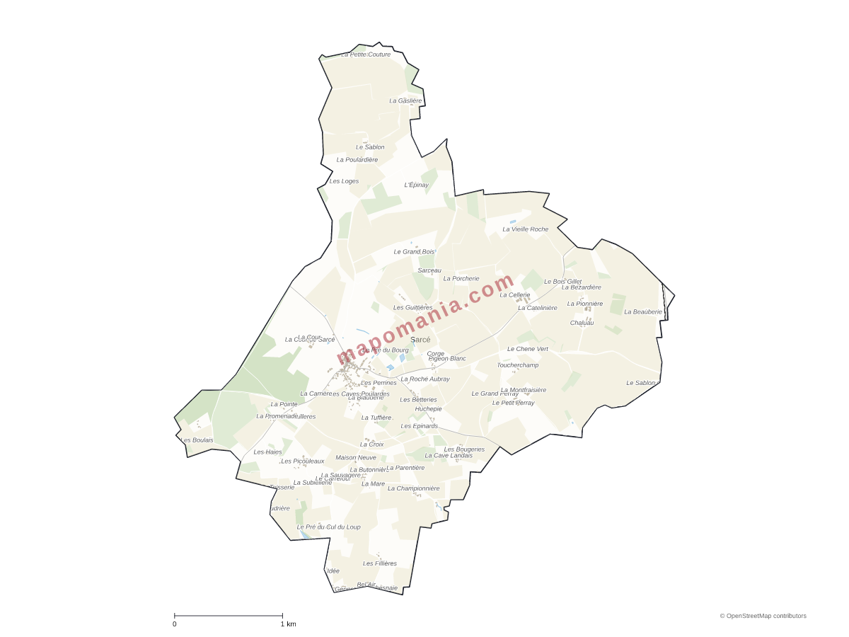 Carte de Sarcé à personnaliser