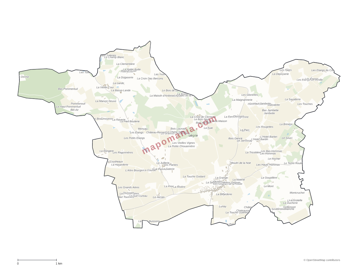 Carte de Ségrie à personnaliser
