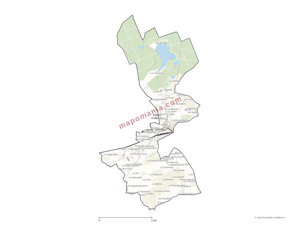 Carte de Sillé-le-Guillaume à personnaliser