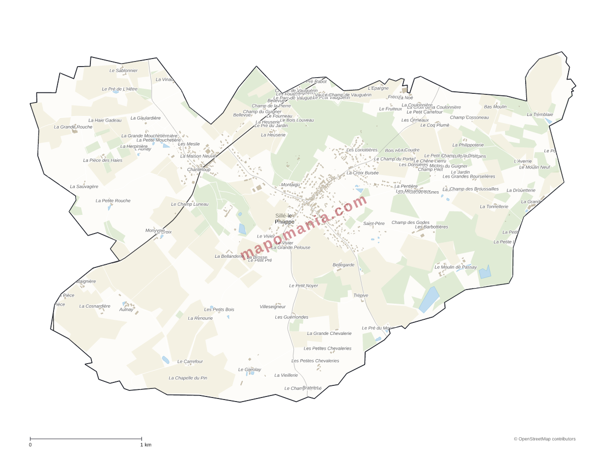 Carte de Sillé-le-Philippe à personnaliser