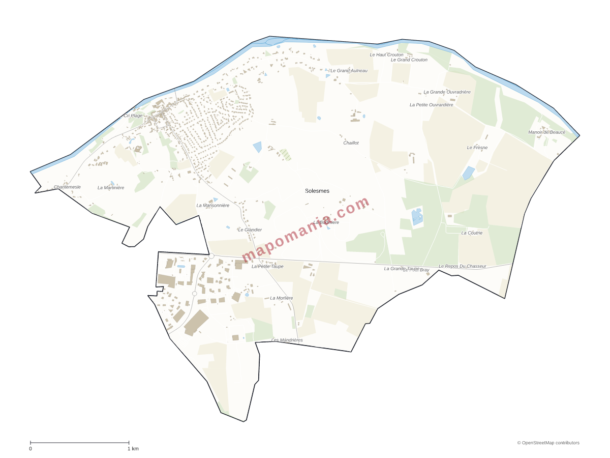 Carte de Solesmes à personnaliser