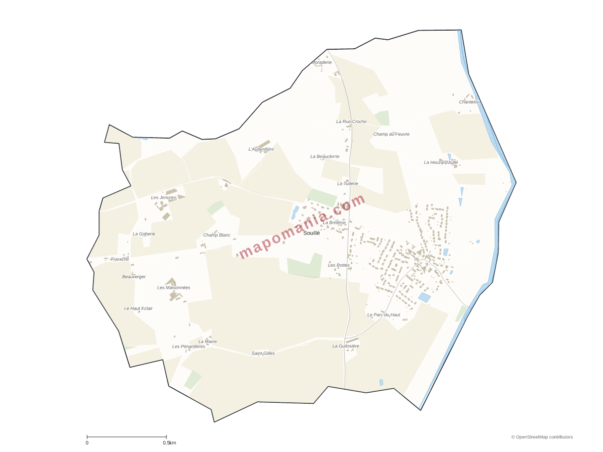Carte de Souillé à personnaliser