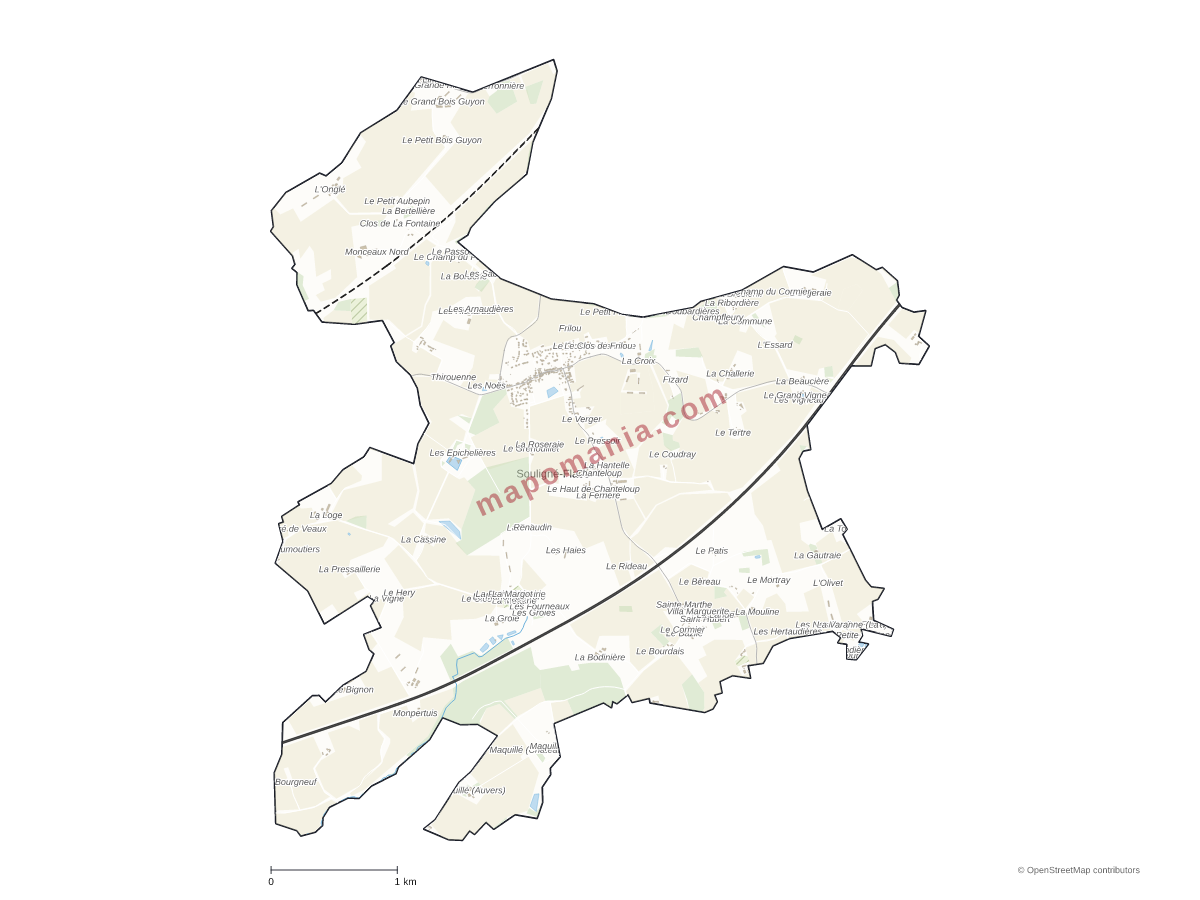 Carte de Souligné-Flacé à personnaliser