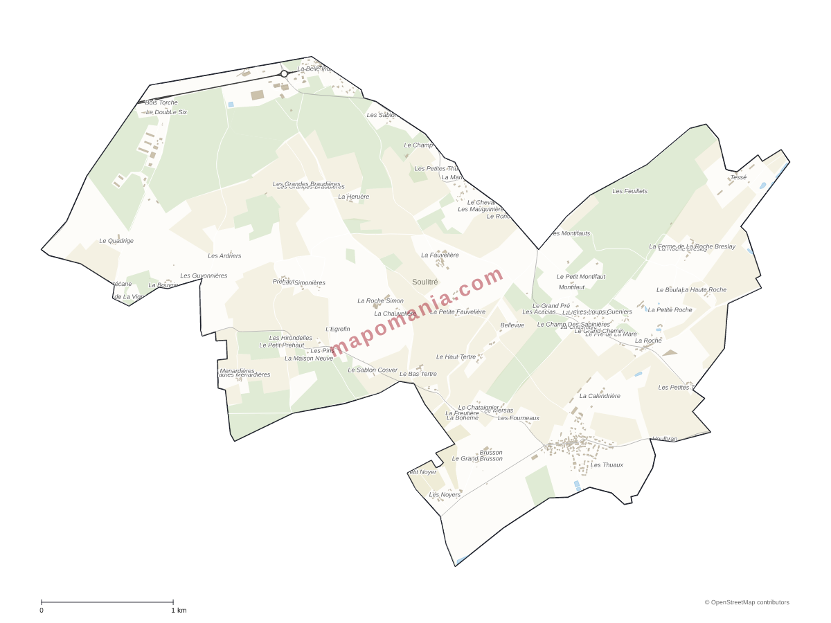 Carte de Soulitré à personnaliser