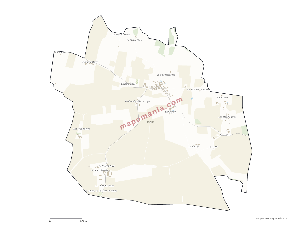 Carte de Tassillé à personnaliser