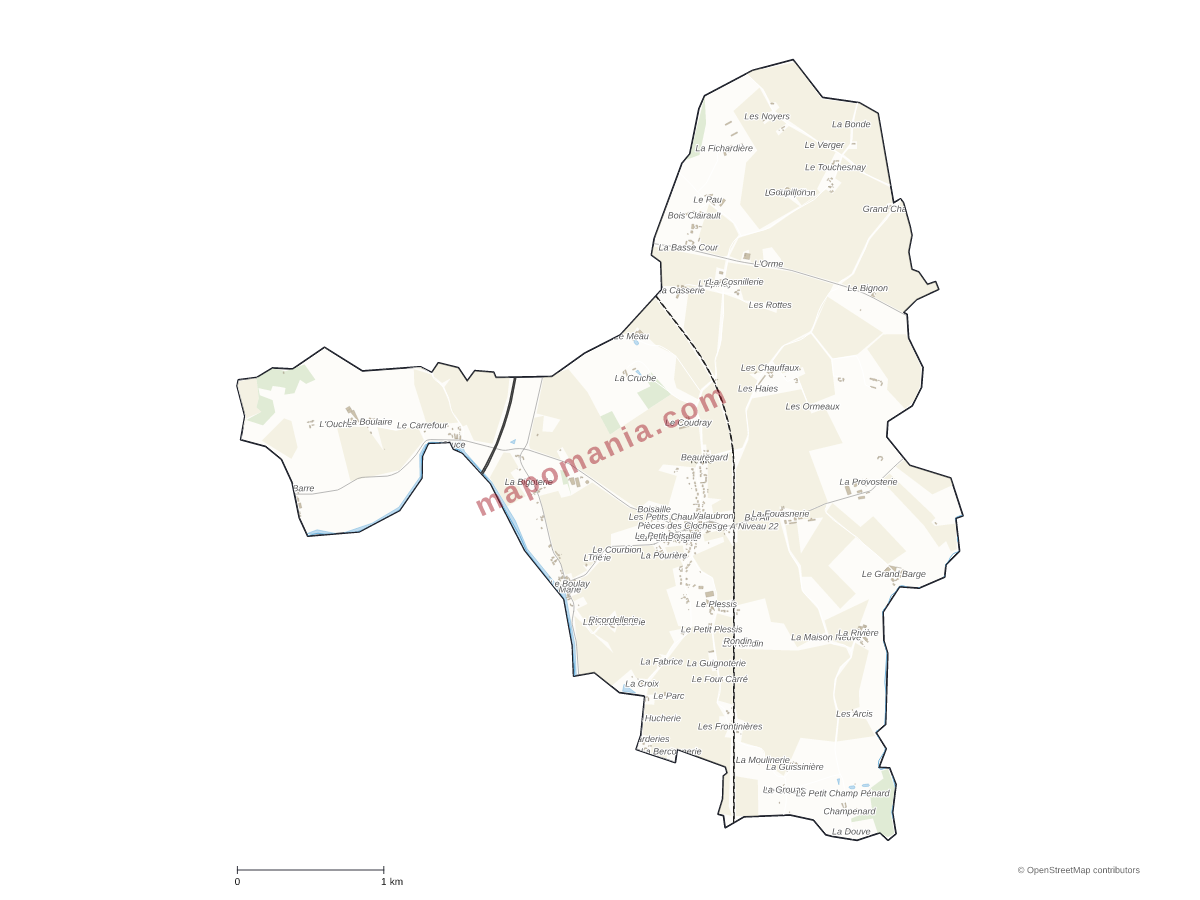 Carte de Teillé à personnaliser
