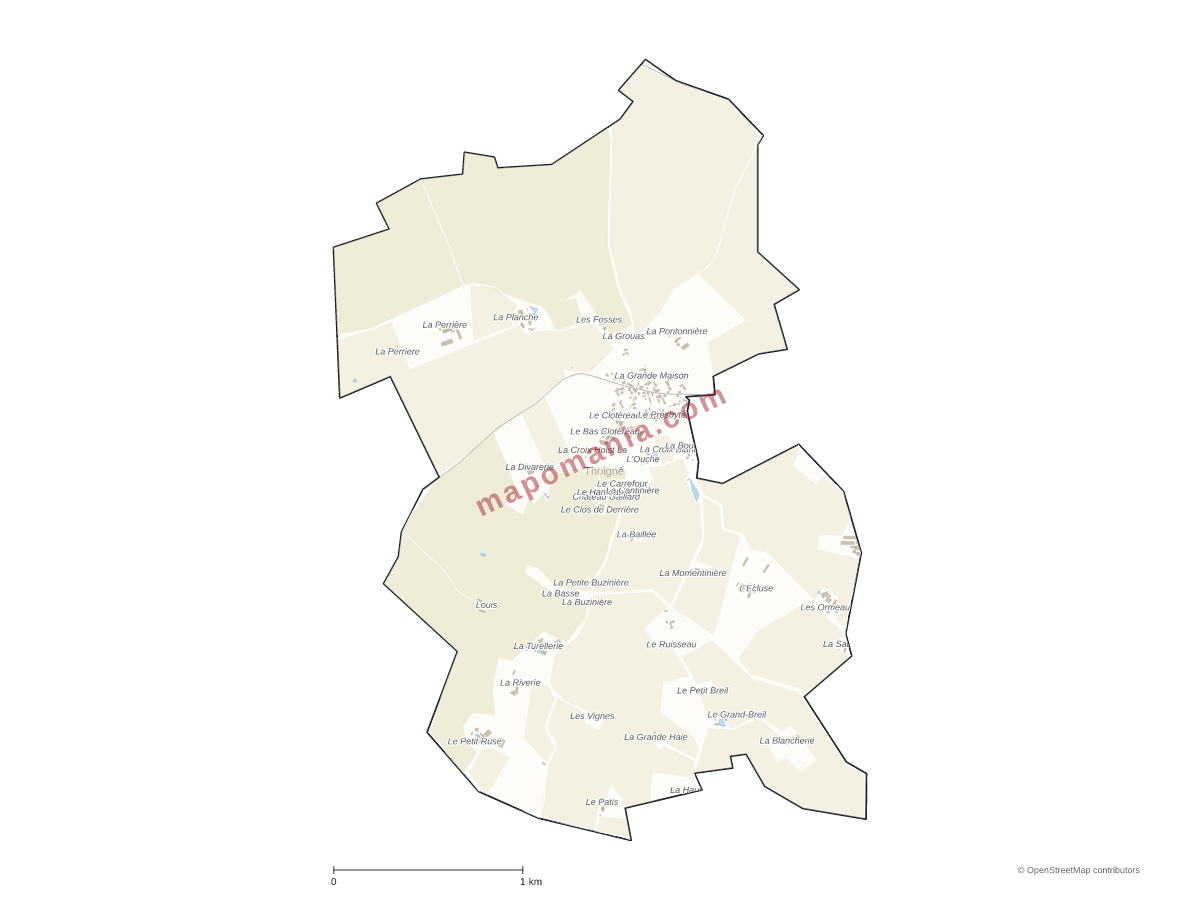Carte de Thoigné à personnaliser