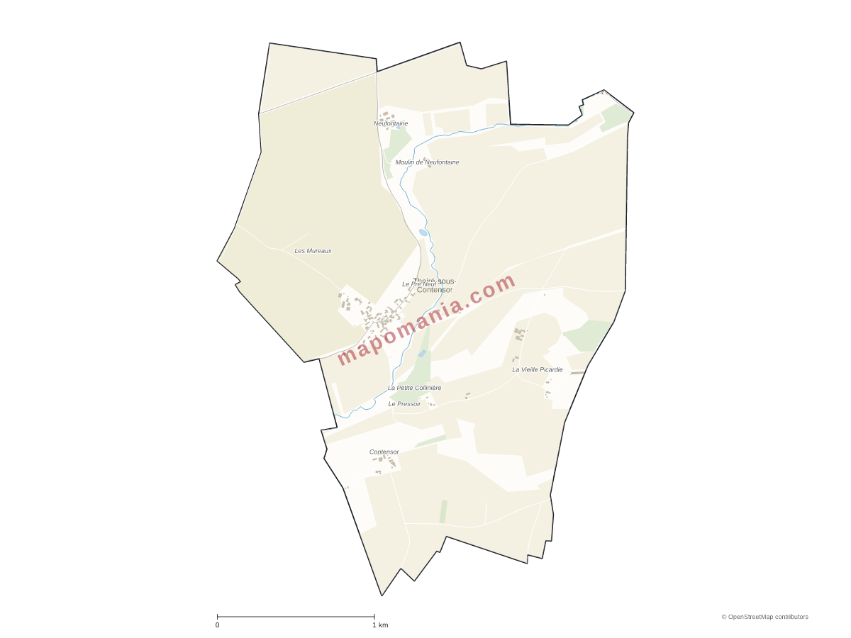 Carte de Thoiré-sous-Contensor à personnaliser