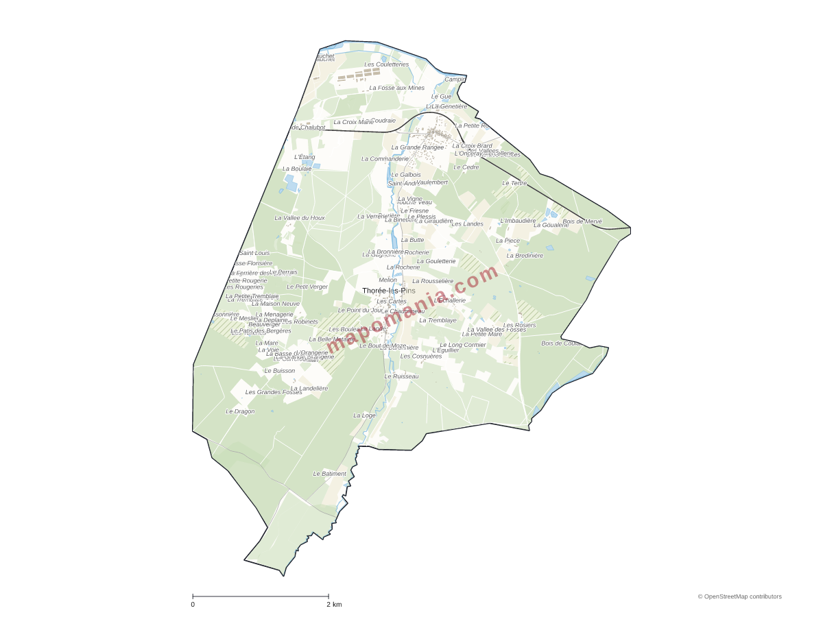 Carte de Thorée-les-Pins à personnaliser