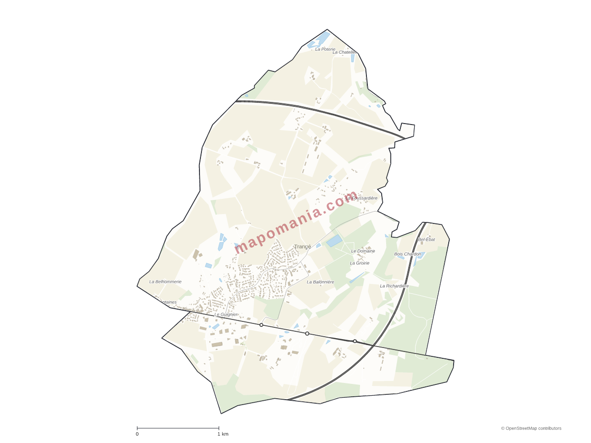 Carte de Trangé à personnaliser