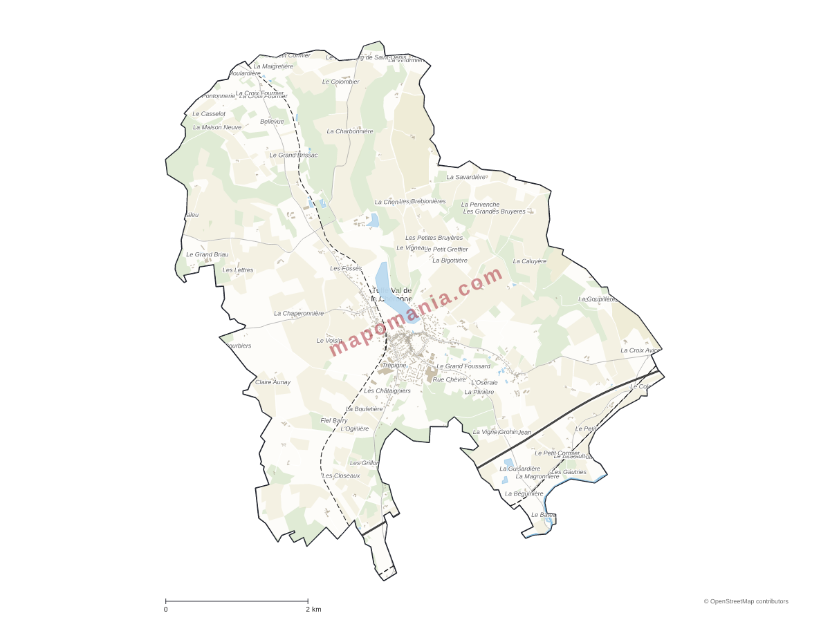 Carte de Tuffé Val de la Chéronne à personnaliser