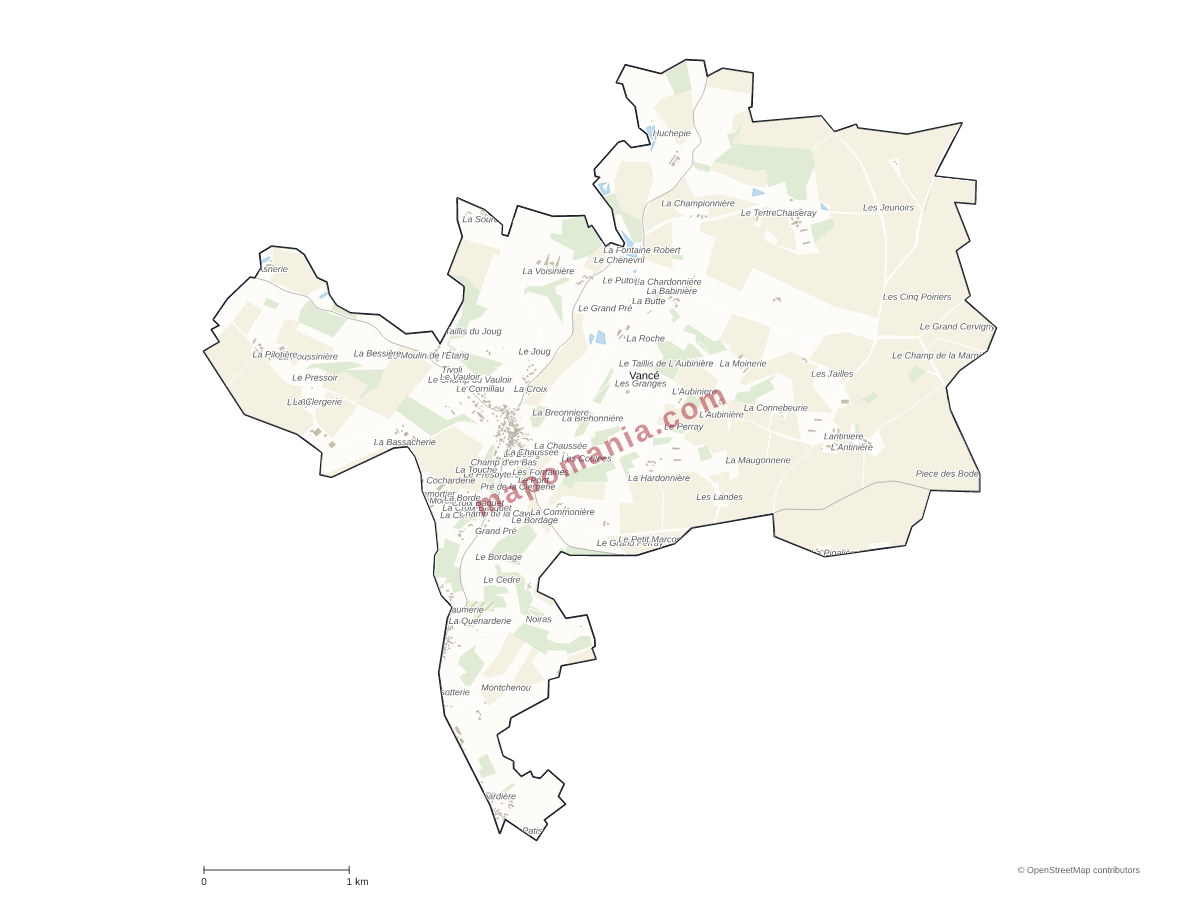 Carte de Vancé à personnaliser