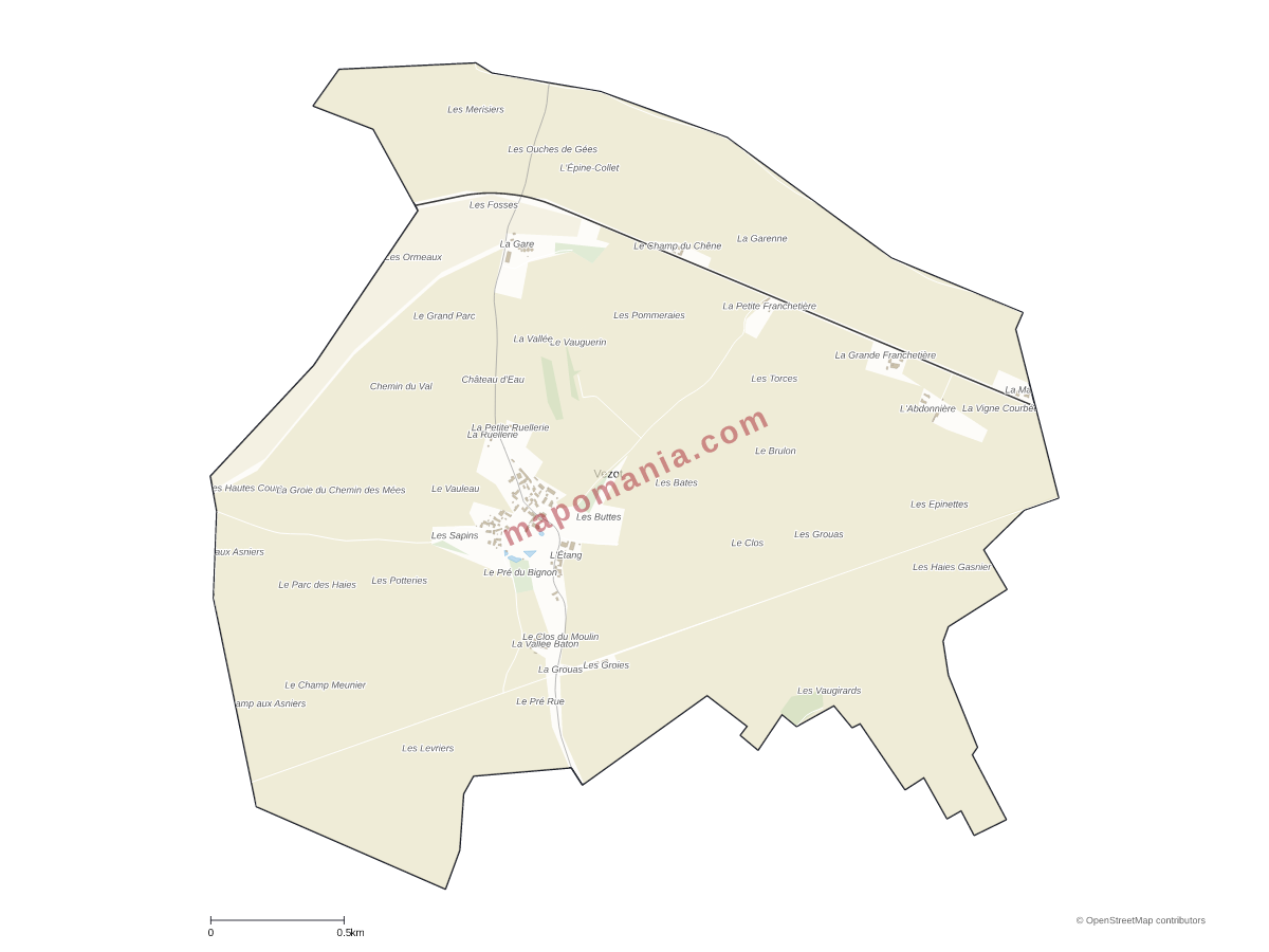 Carte de Vezot à personnaliser