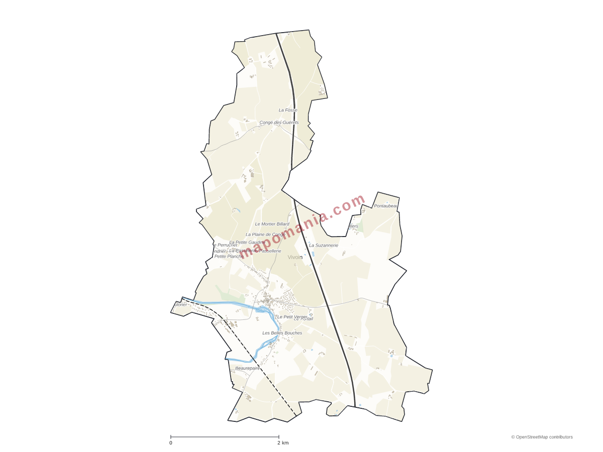 Carte de Vivoin à personnaliser