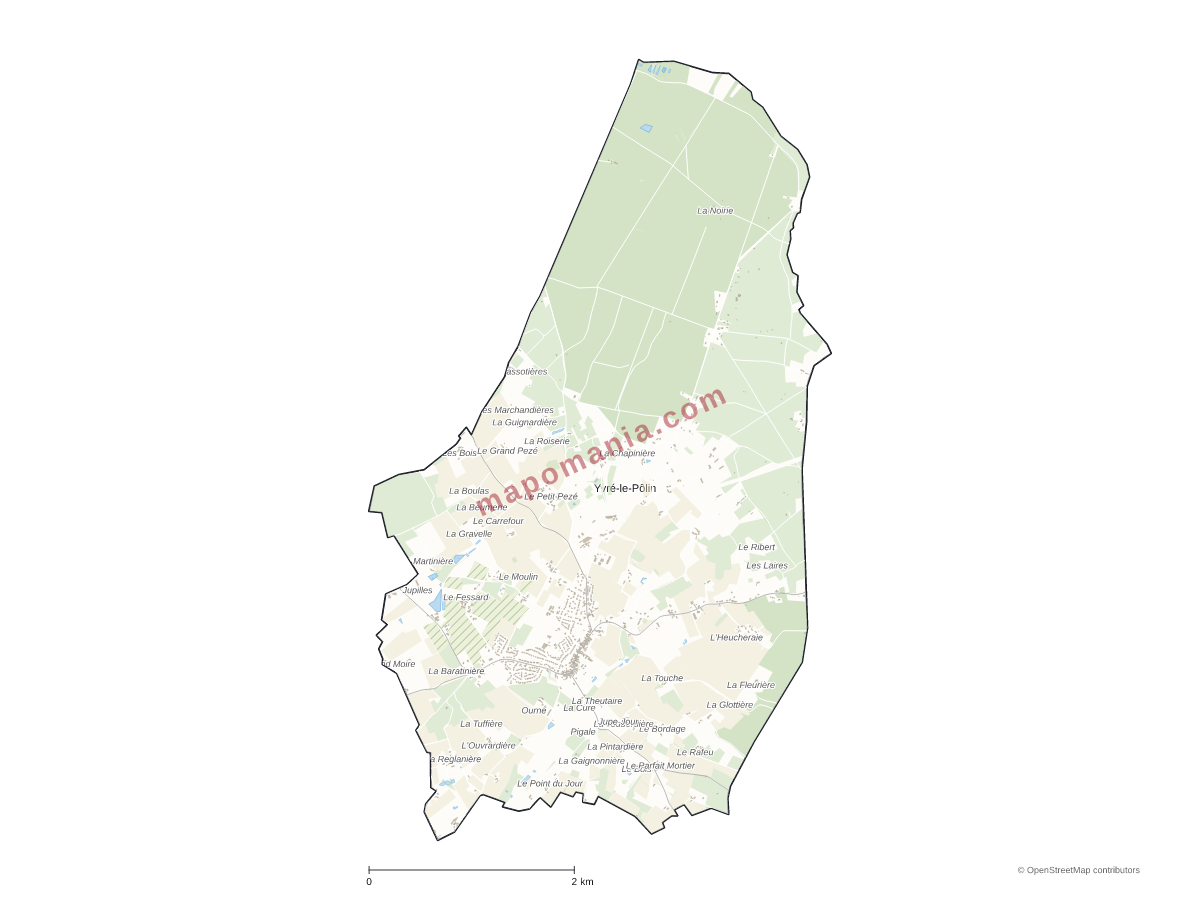 Carte de Yvré-le-Pôlin à personnaliser
