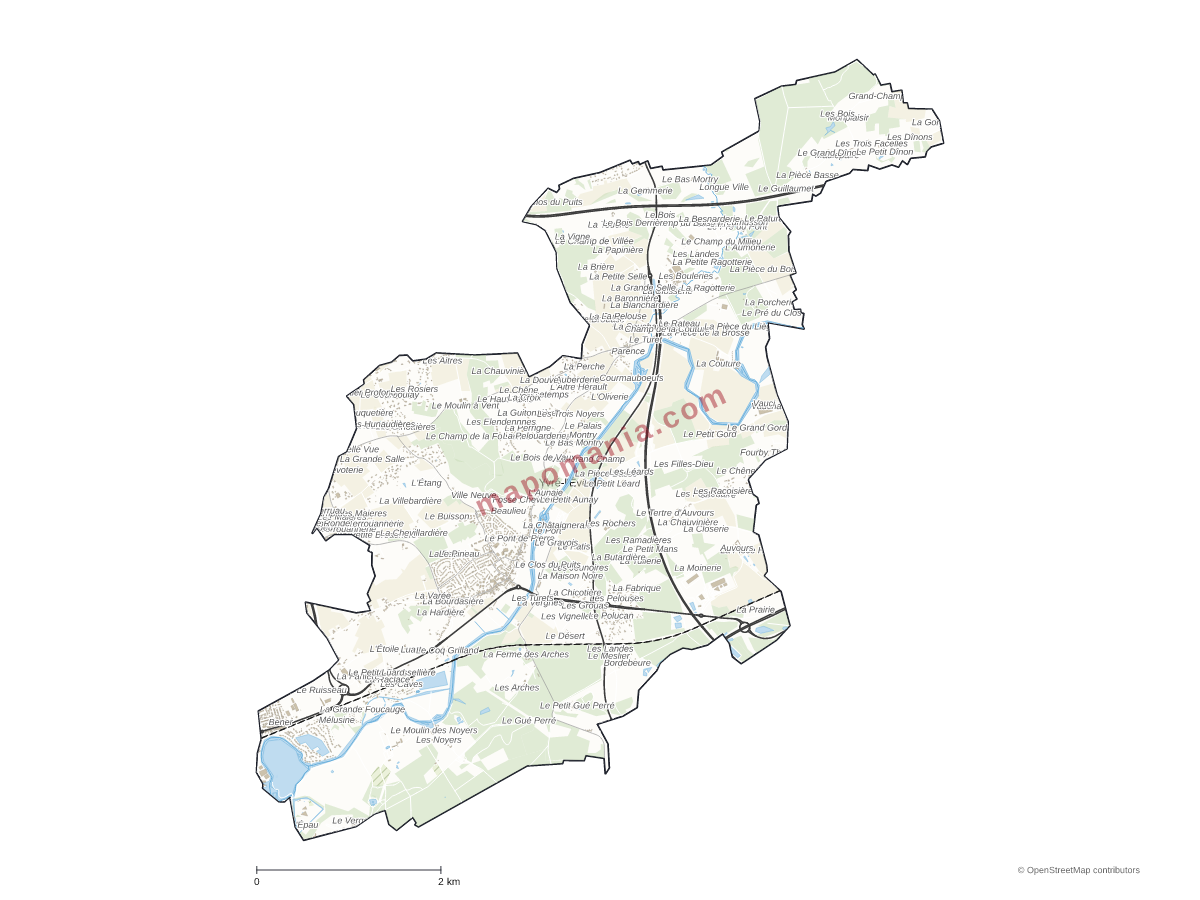 Carte de Yvré-l'Évêque à personnaliser