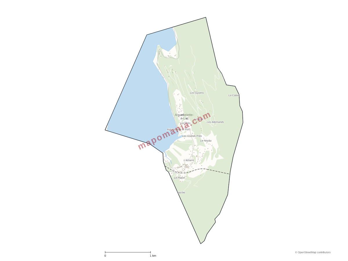 Carte de Aiguebelette-le-Lac à personnaliser
